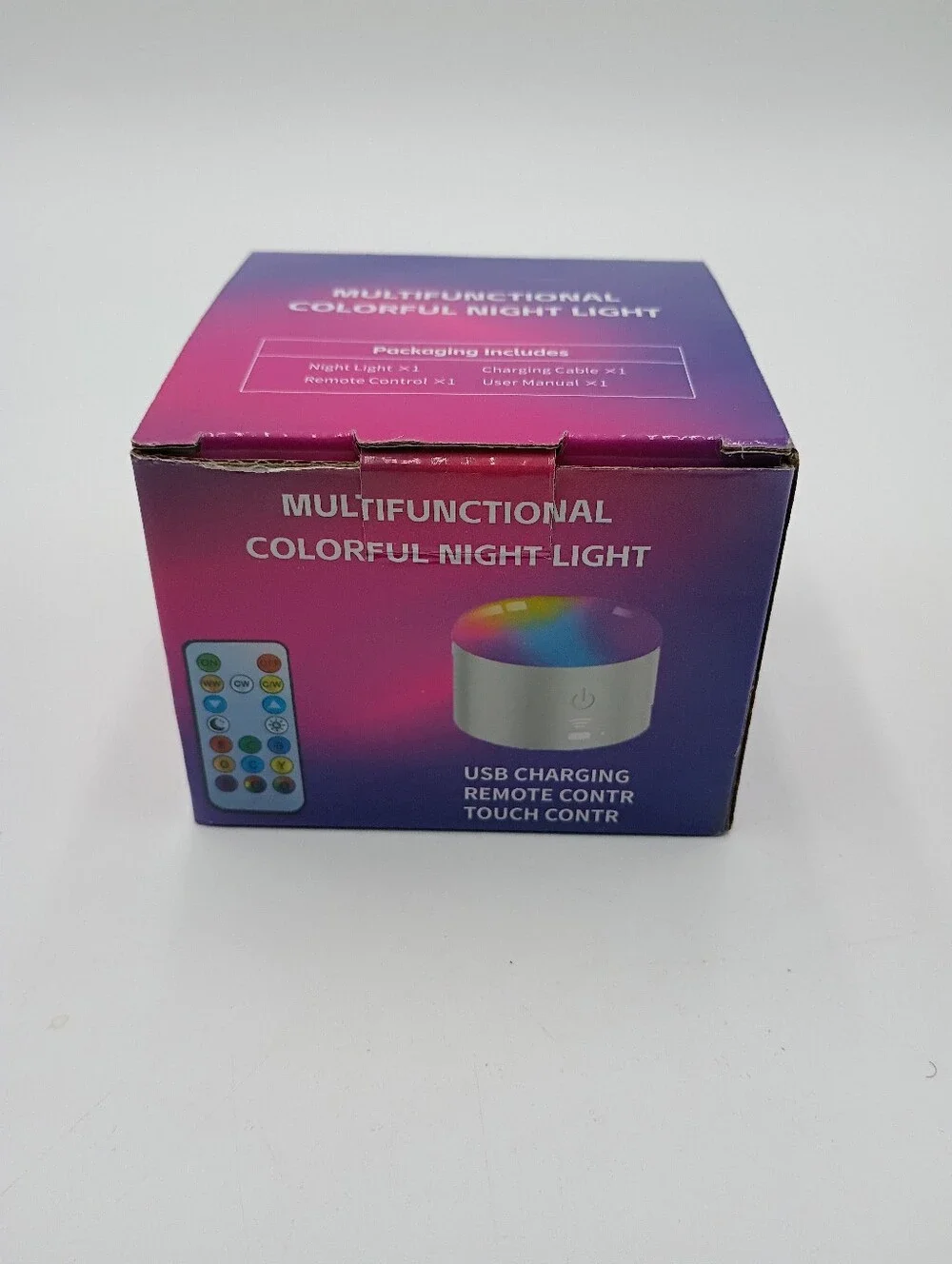 Multi-functional Colorful Night Light. Touch Or Remote Control. USB Charging.